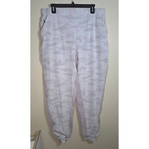 ATHLETA BROOKLYN LINED CAMO JOGGER White /lavender Women's Size 16